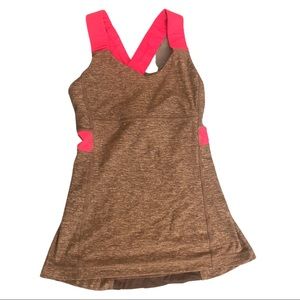 Pink and Grey Lululemon Built in Bra Top